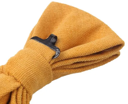 Classy Men Mustard Cotton Pre-Tied Bow Tie