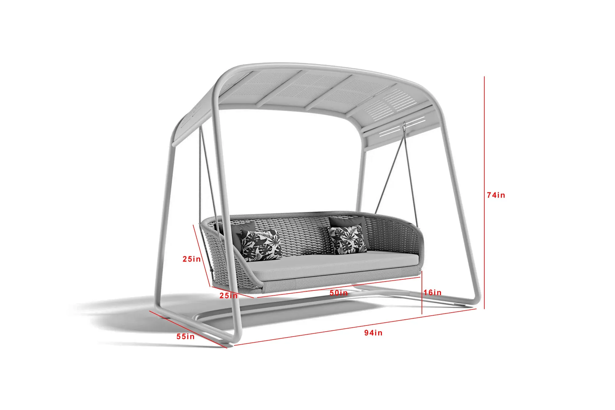 Wobble Double Seater Hanging Swing With Stand For Balcony , Garden Swing (White   Beige)